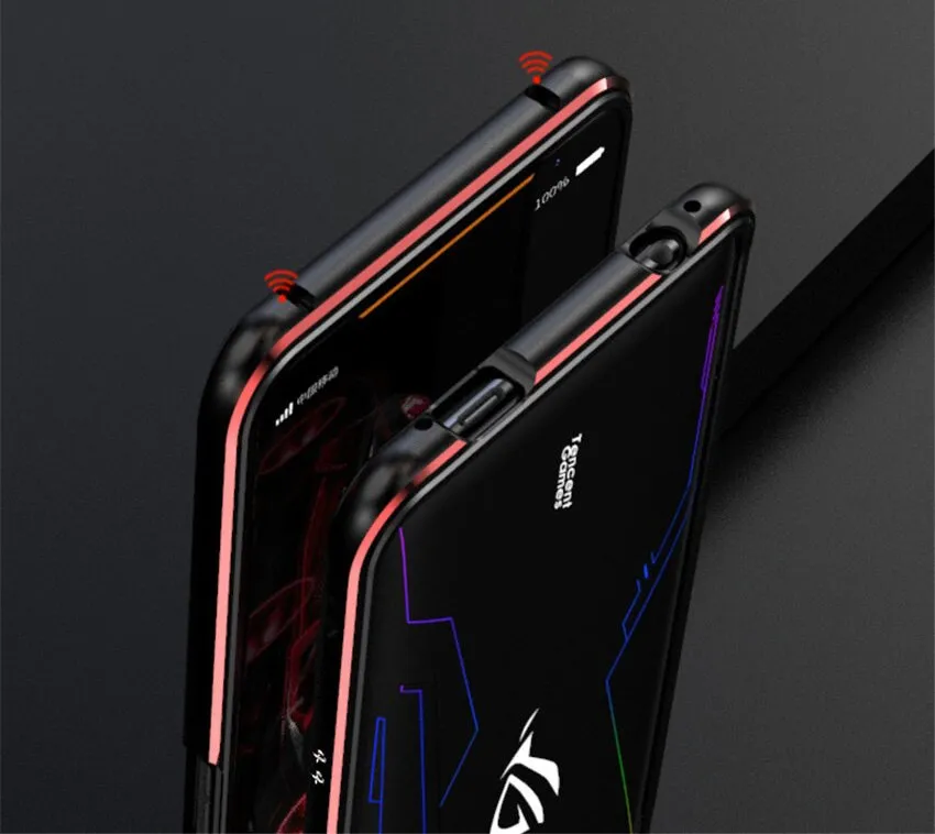 For ASUS ROG 2 ROG2 Case Metal Frame Double Color Aluminum Bumper Protect Cover for ASUS ROG Phone II Case