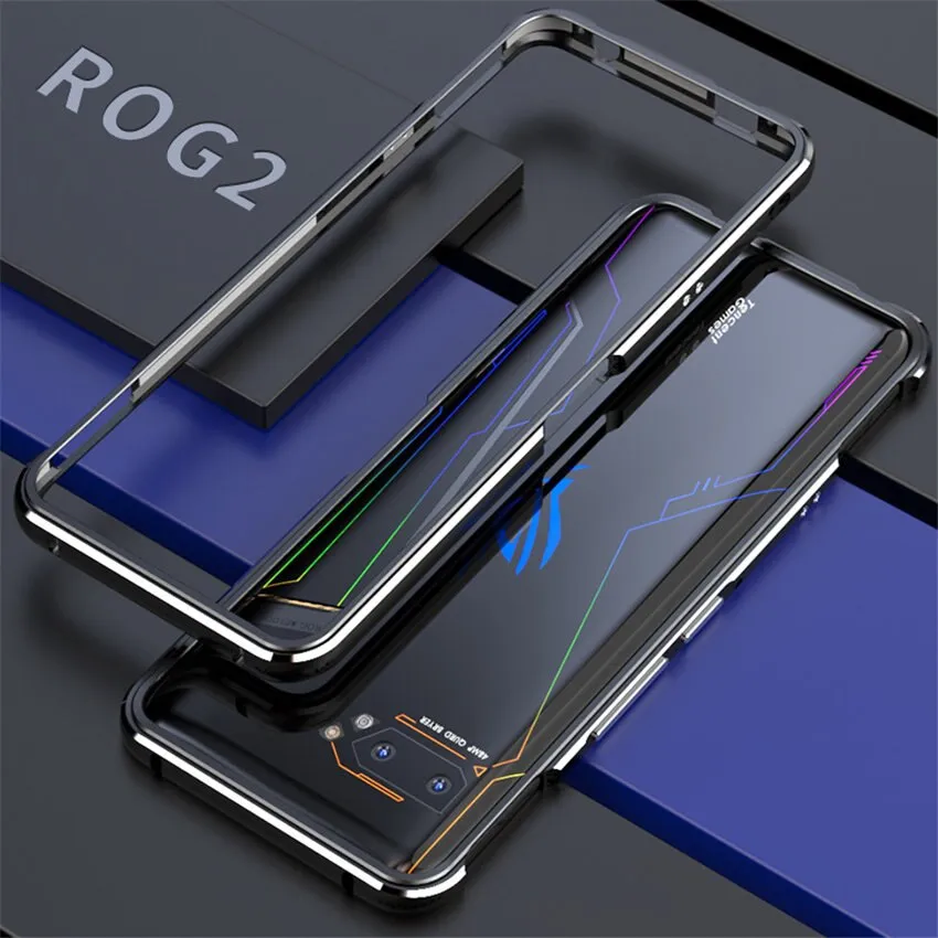 For ASUS ROG 2 ROG2 Case Metal Frame Double Color Aluminum Bumper Protect Cover for ASUS ROG Phone II Case