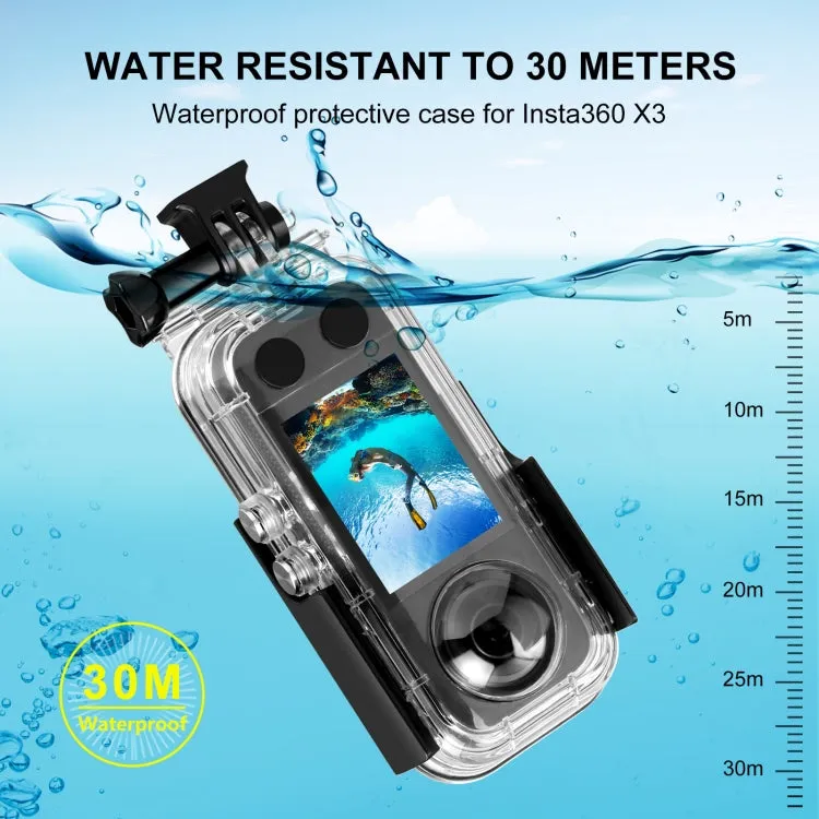 For Insta360 X3 PULUZ 30m Underwater Waterproof Housing Case