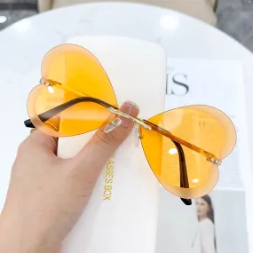 Frameless Sideways Heart Sunglasses