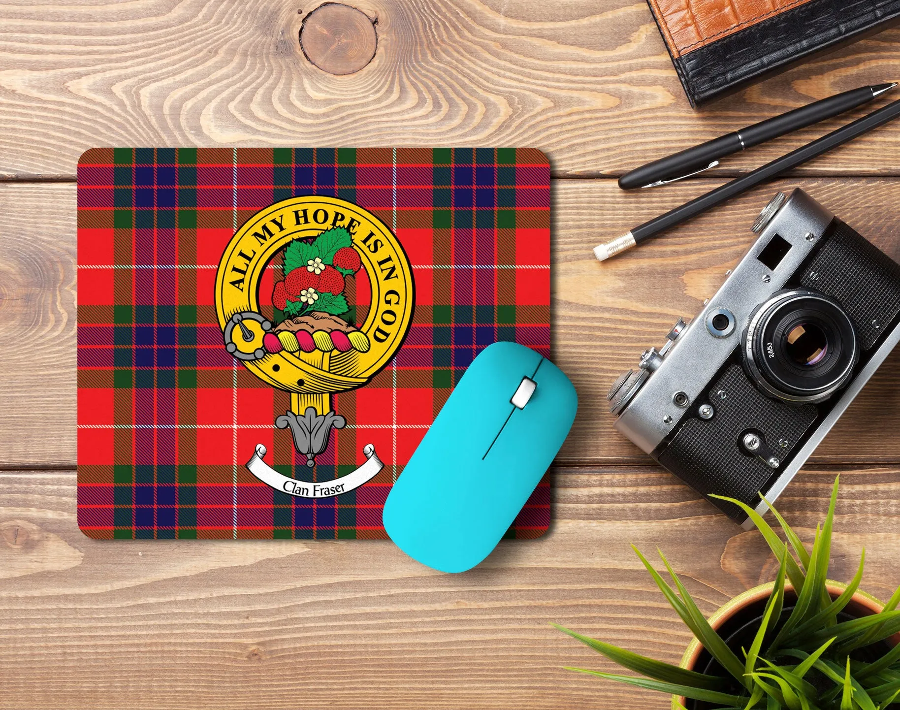 Fraser Clan Crest Mouse Pad