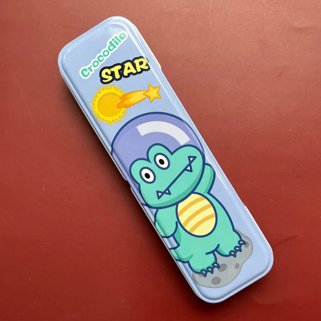 Fun Cartoon Printed Metal Pencil Case