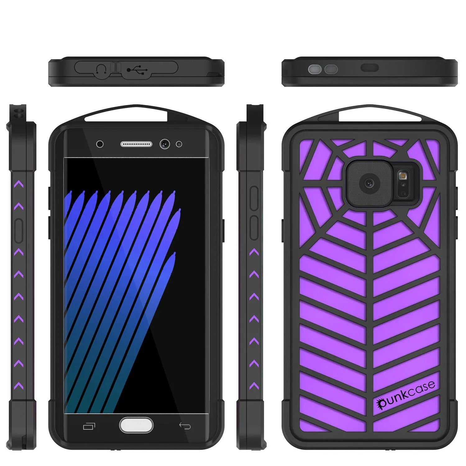 Galaxy Note 7 Waterproof Case, Punkcase WEBSTER Series, Purple | Heavy Duty Armor Cover