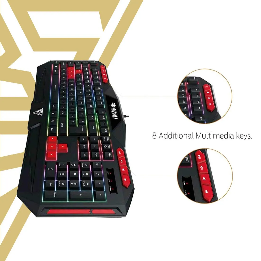 Gamdias Poseidon M2 4-in-1 Gaming Wired USB Desktop Combo