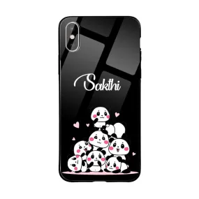 Glossy Protective Case With Black Pandas Name