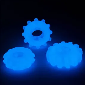 Glow in the Dark Reusable Cock Ring 3 Pcs