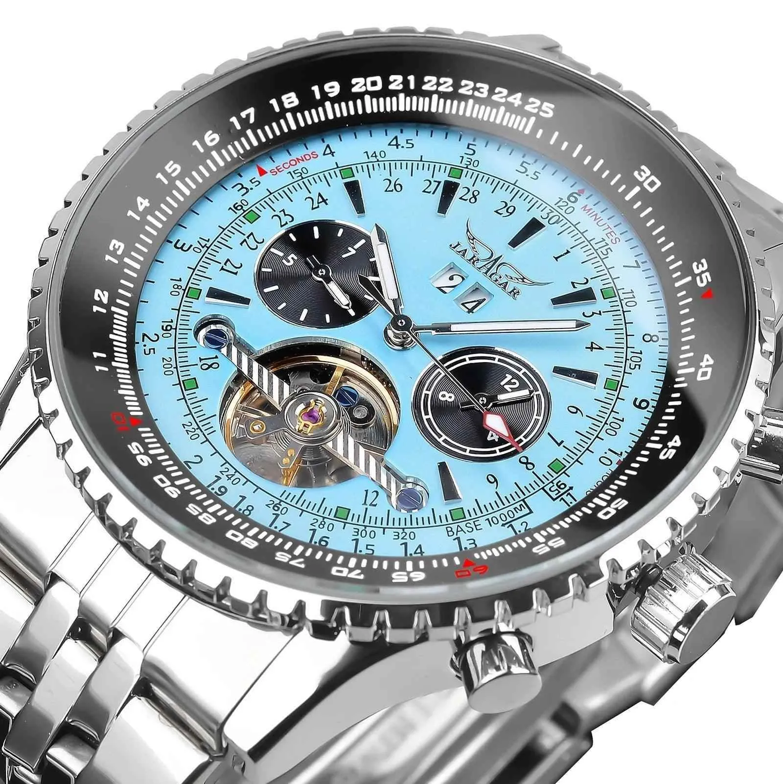 GMT976 Men's Simple Watch - Flying Series - Stainless Steel Automatic Wristwatch