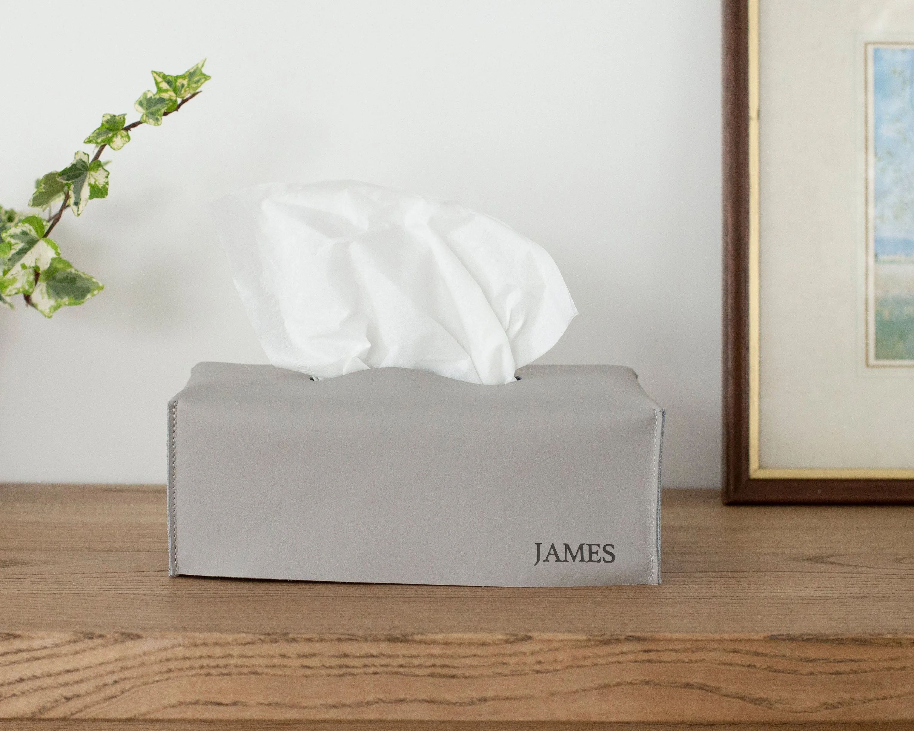 Grey Tissue Box Cover Rectangle, Nursery Decor