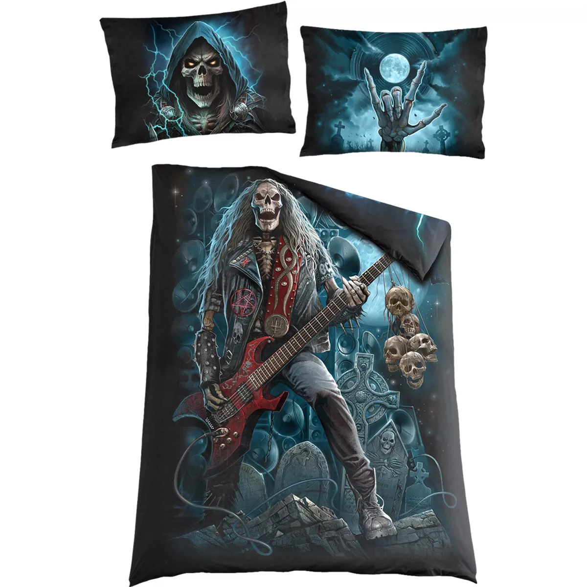 GRIM ROCKER - Single Cotton Duvet Cover   UK And EU Pillow case