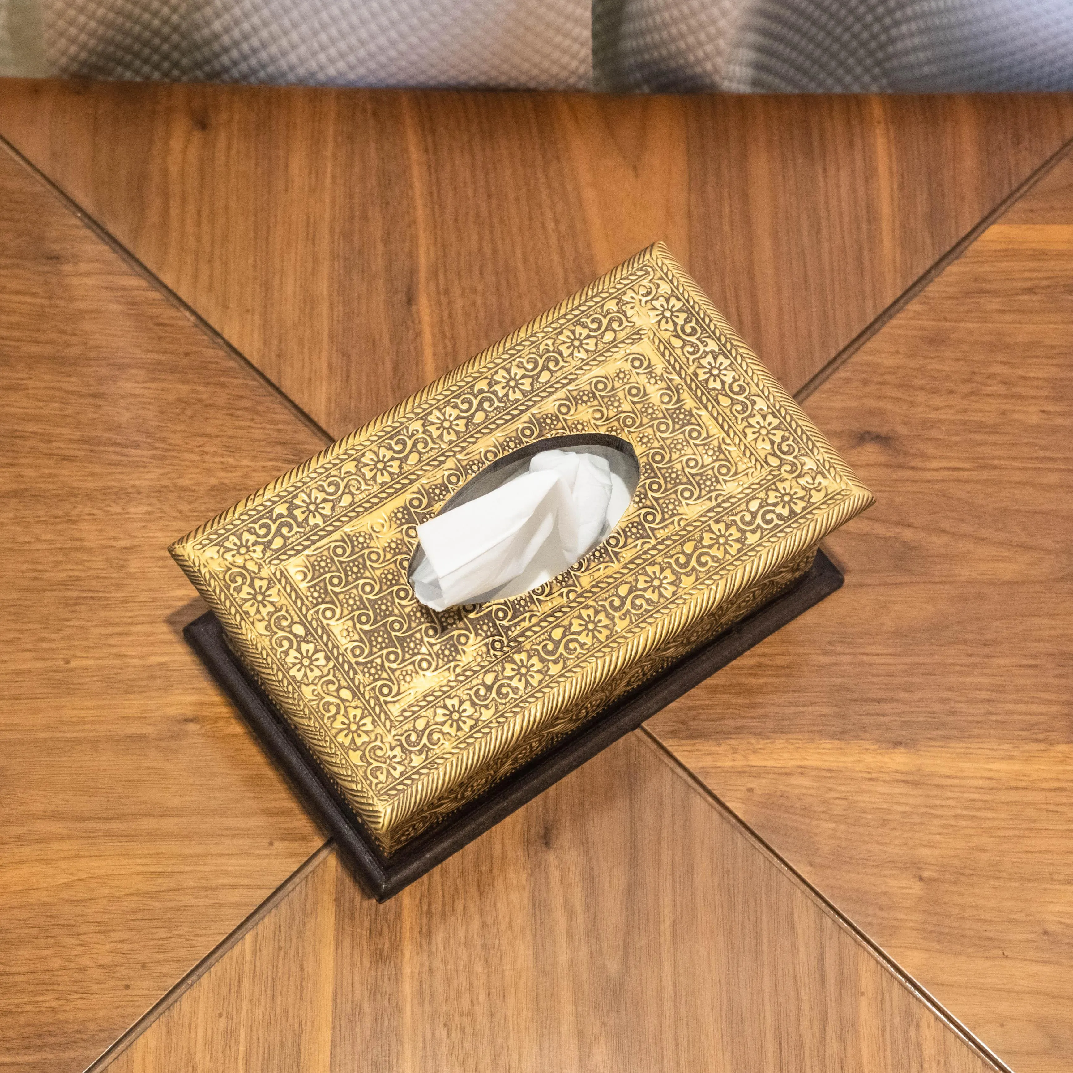 Handcrafted Tissue Box with Heavy Brass Fittings - A Luxurious Necessity