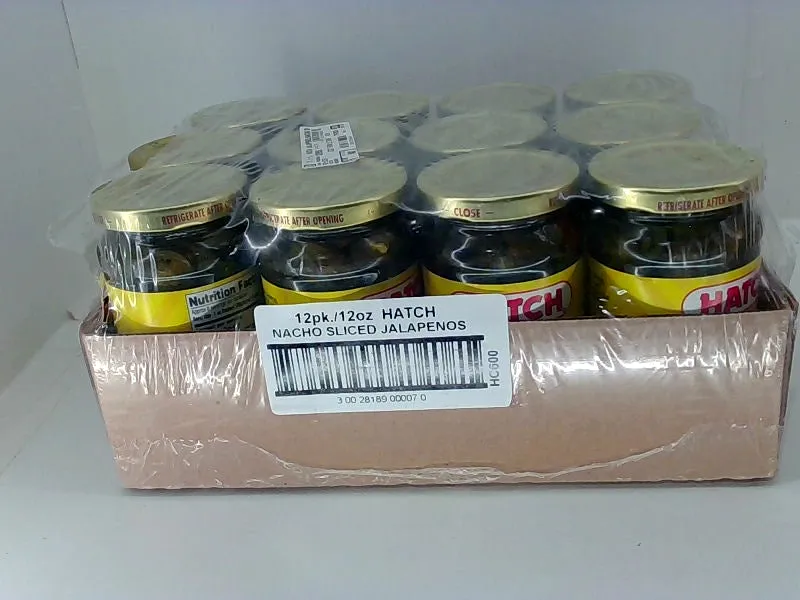 Hatch Nacho Sliced Jalapenos 12 Pack 12oz Jars