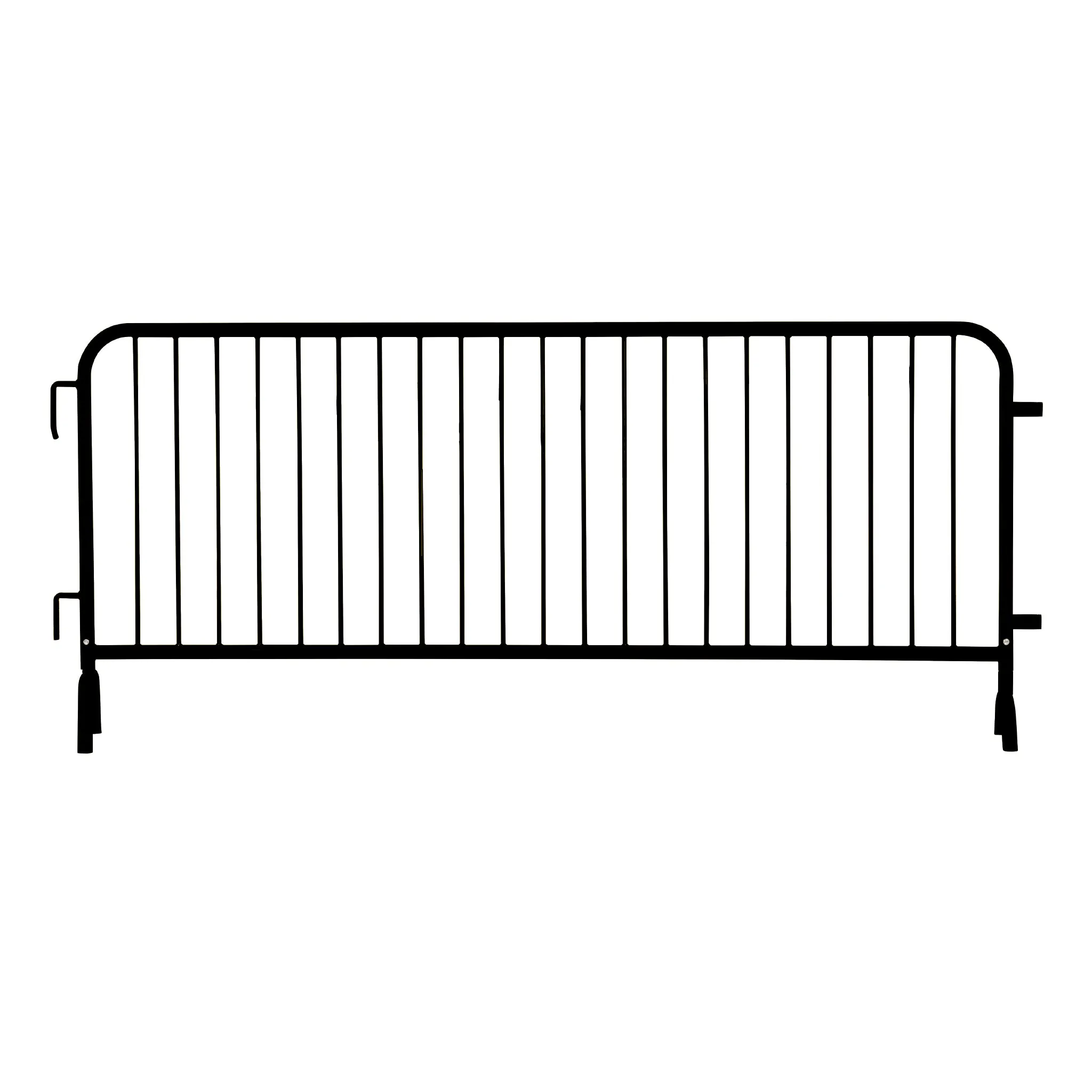 Heavy Duty Interlocking Steel Barricade, 8.5 Ft., Black - Angry Bull Barricades