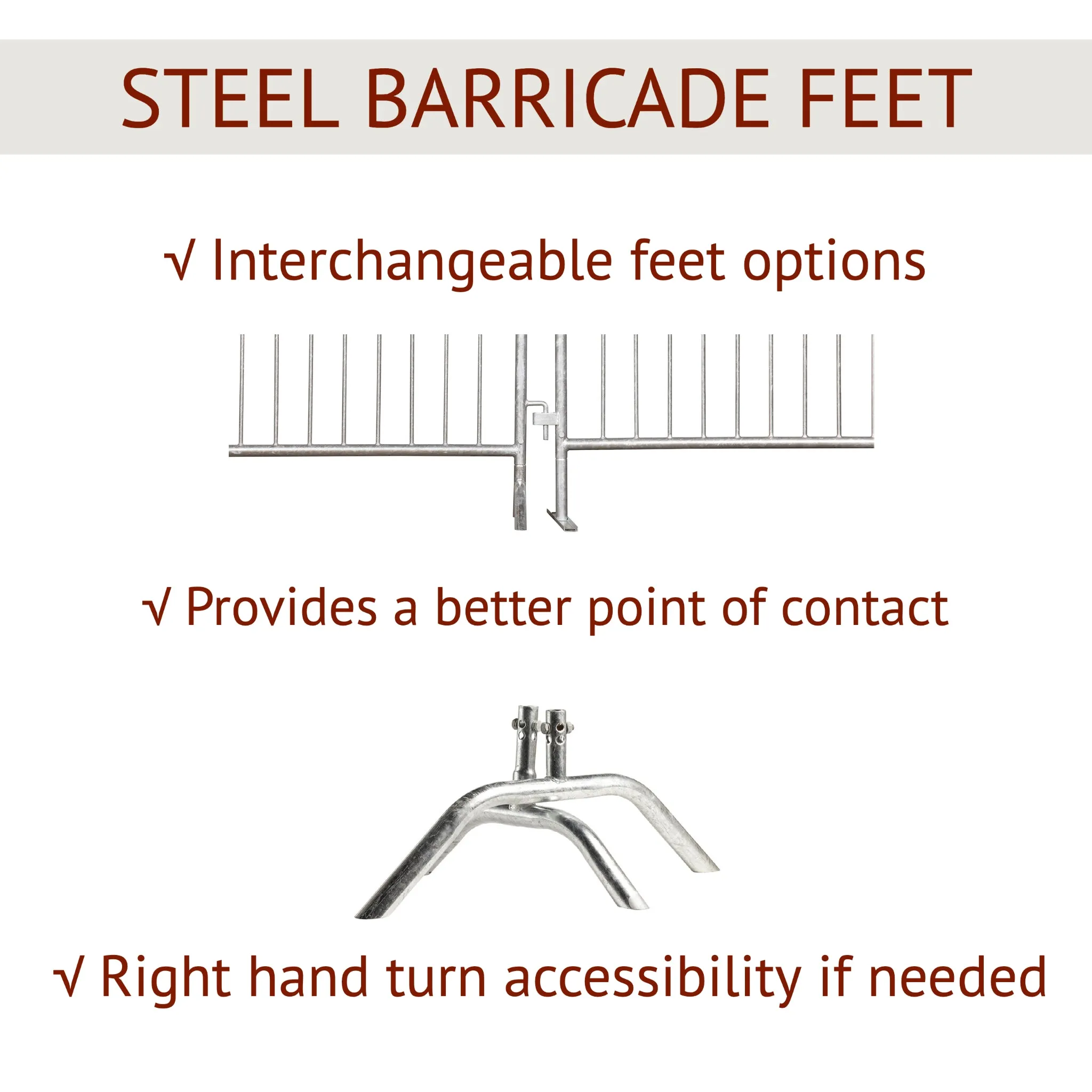 Heavy Duty Interlocking Steel Barricade, Hot Dipped Galvanized, 8.5 Ft. - Angry Bull Barricades