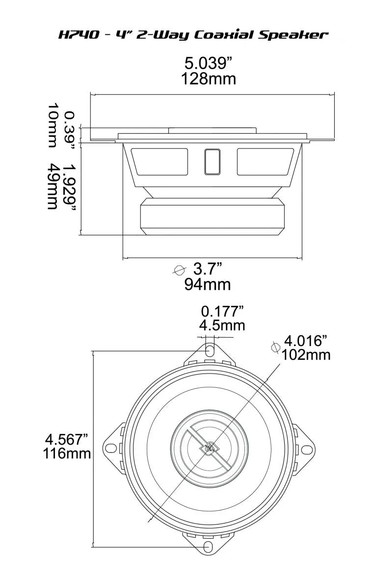 HED Series 4" 2-Way Coaxial Speakers - H740