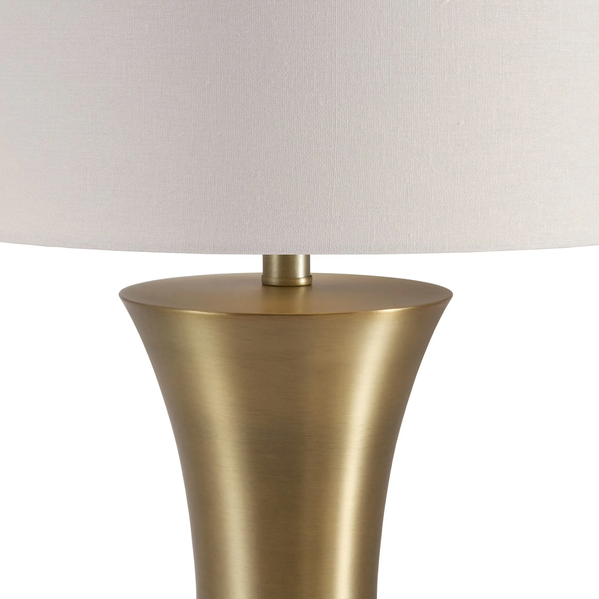 Henn & Hart 24.25 Brass Table Lamp With Fabric Shade for Home and Office