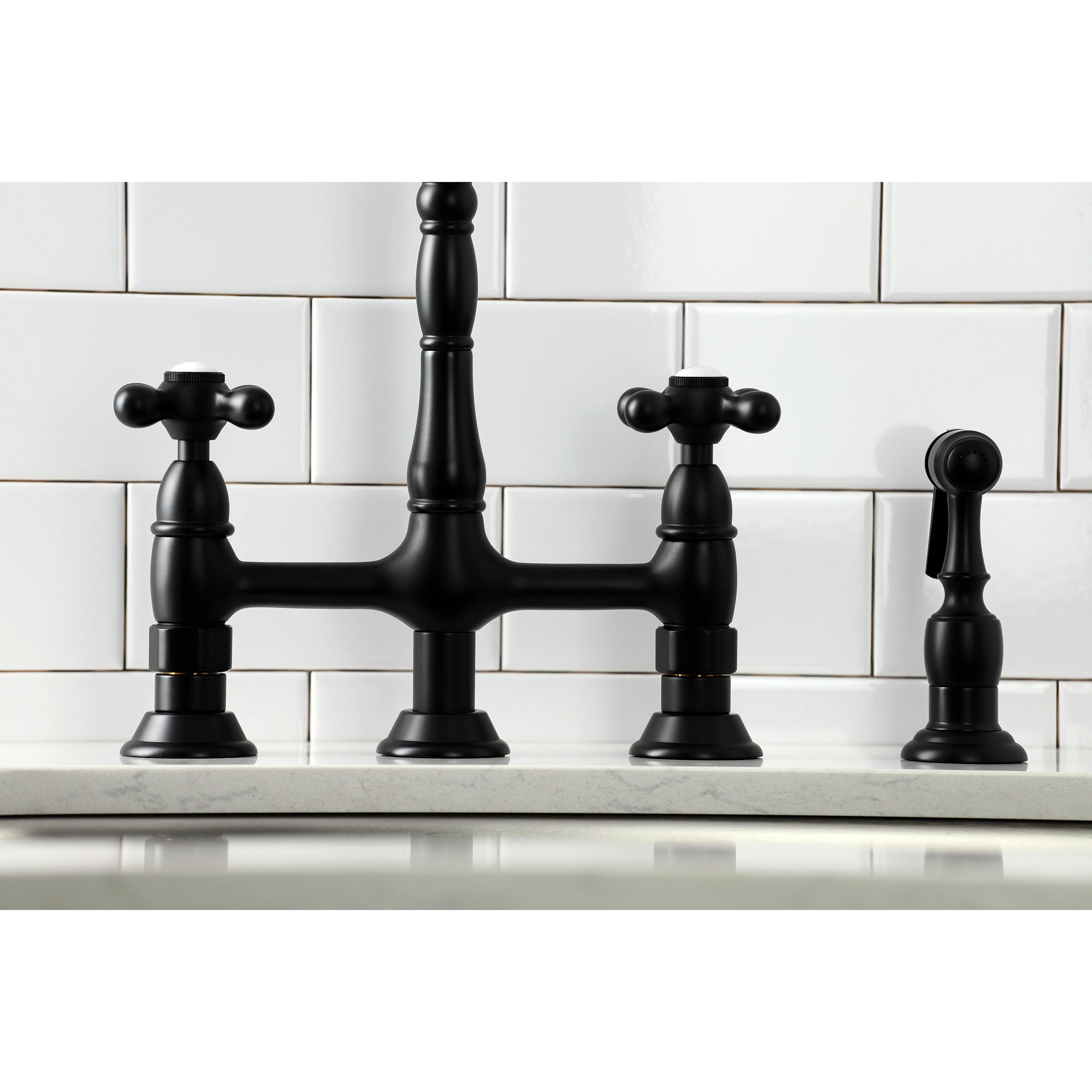 Heritage 8" Center Kitchen Bridge Faucet, 8.9" In Spout Reach