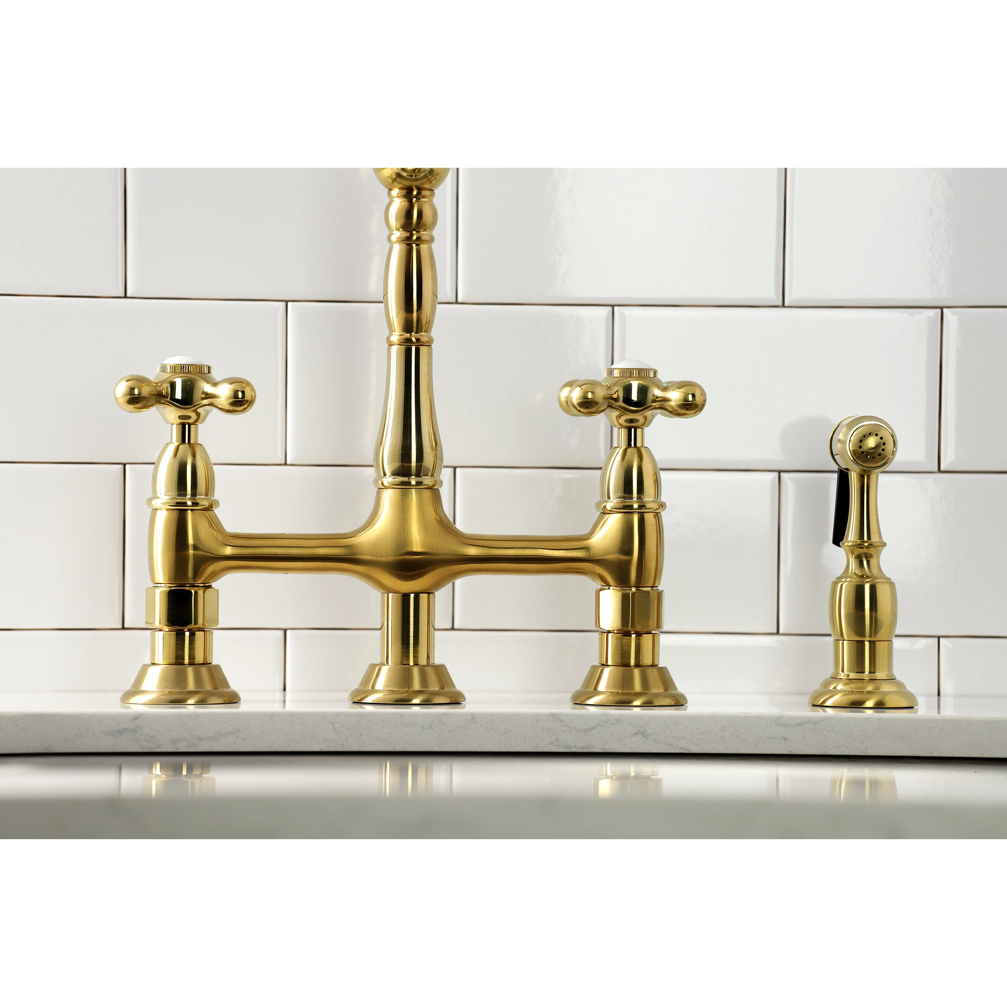 Heritage 8" Center Kitchen Bridge Faucet, 8.9" In Spout Reach