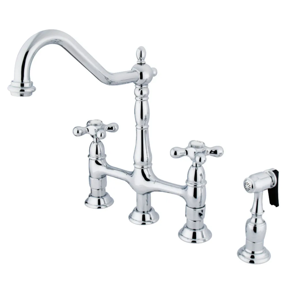 Heritage 8" Center Kitchen Bridge Faucet, 8.9" In Spout Reach