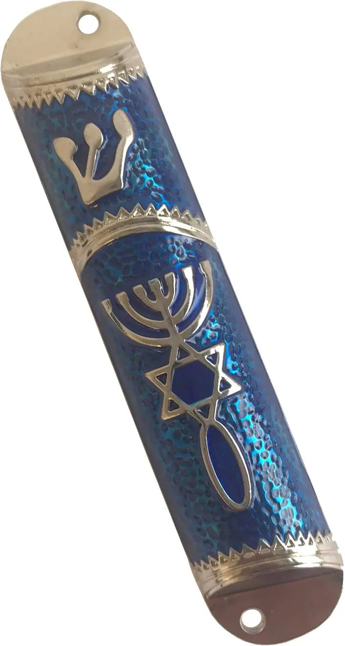 Holy Land Market Messianic Seal Mezuzah case - 4.1 Inch with Scroll Included