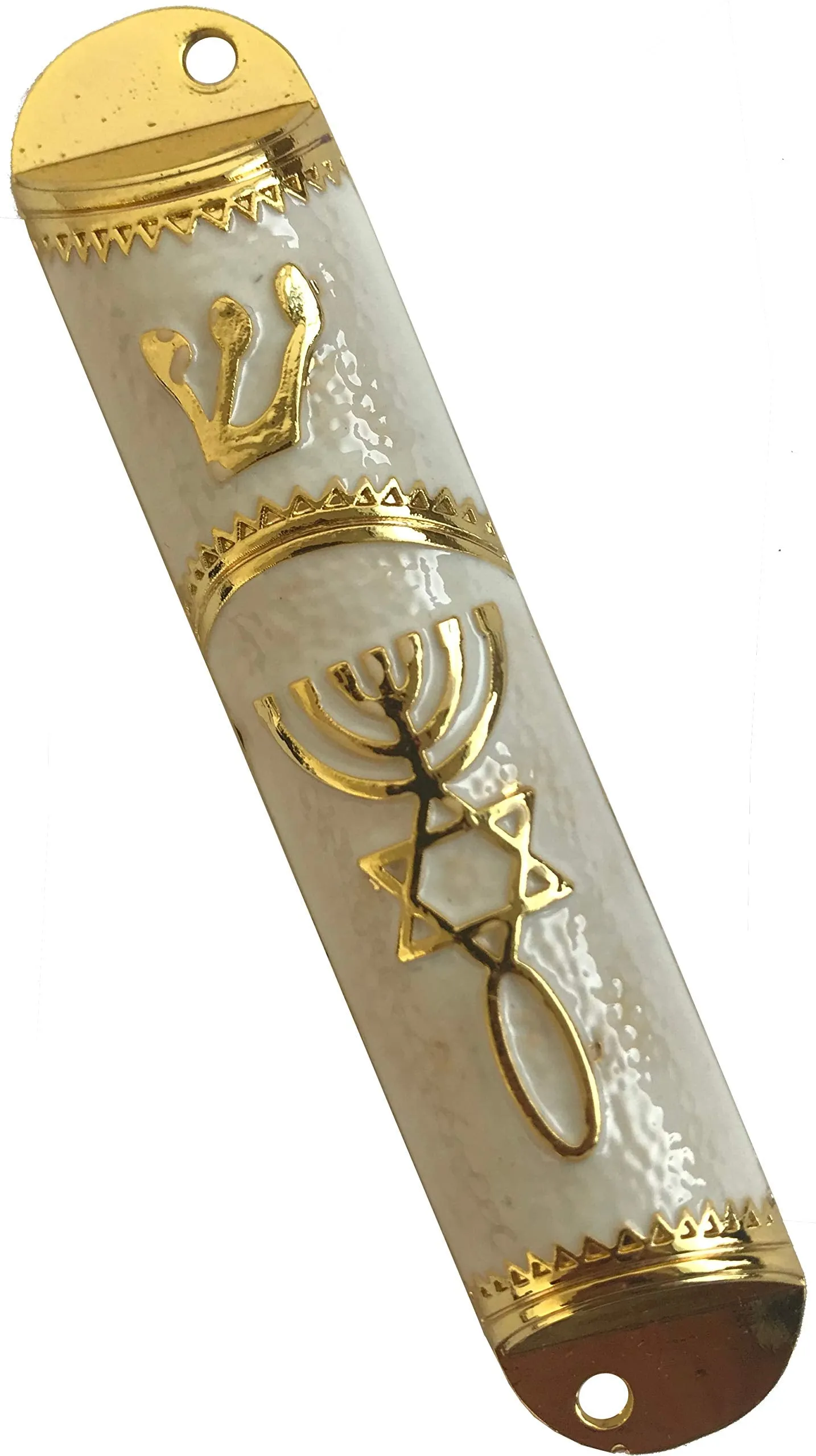 Holy Land Market Messianic Seal Mezuzah case - 4.1 Inch with Scroll Included