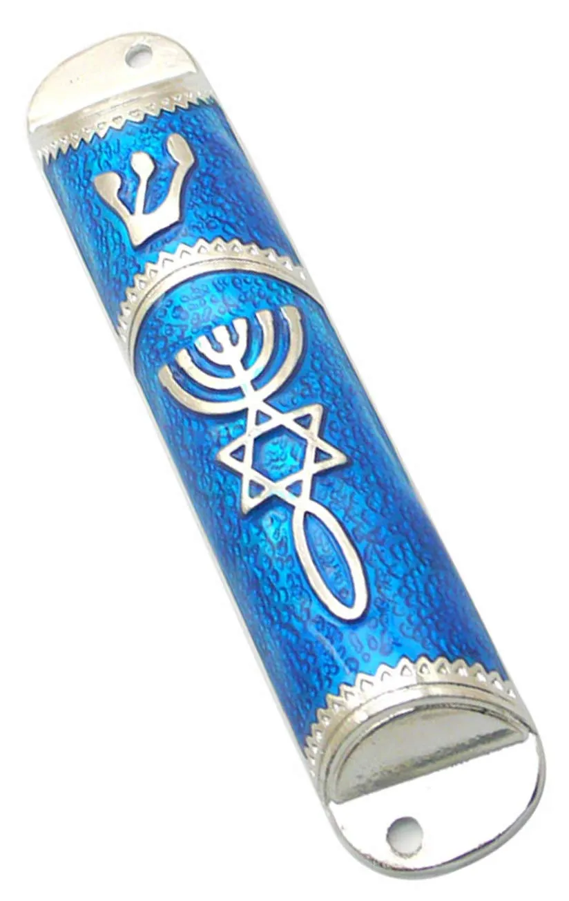 Holy Land Market Messianic Seal Mezuzah case - 4.1 Inch with Scroll Included