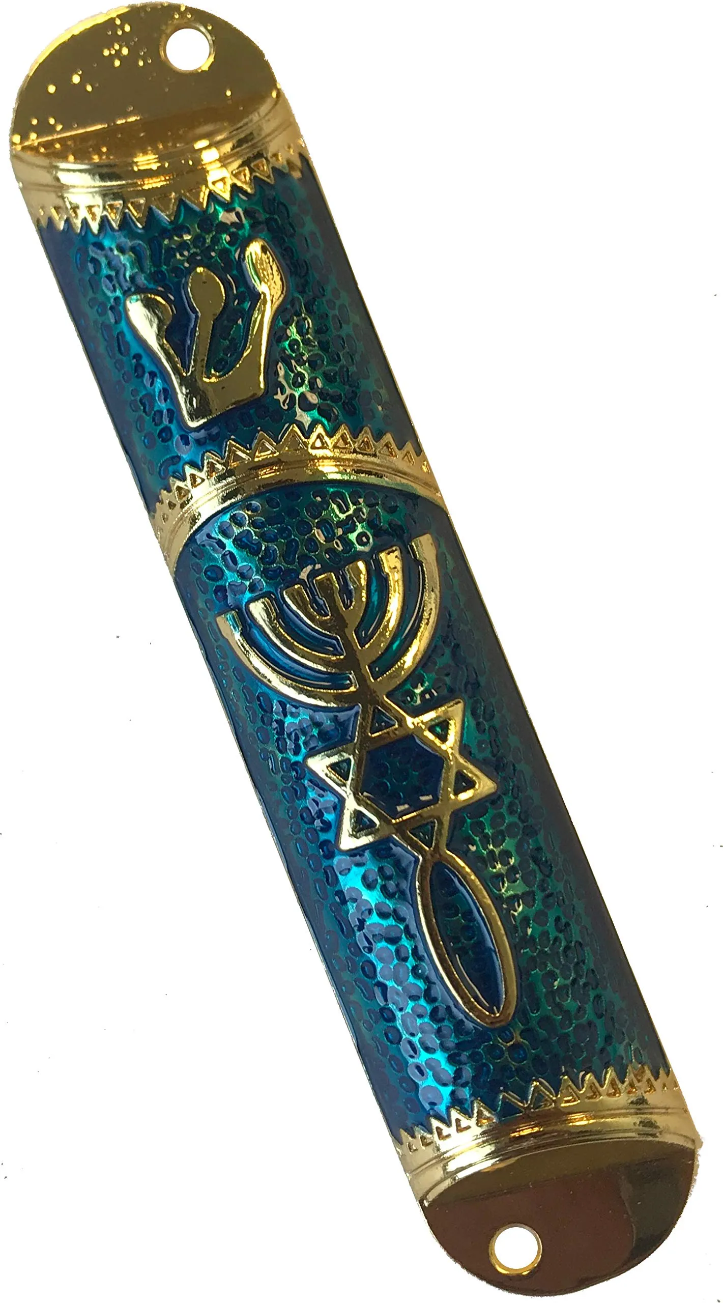 Holy Land Market Messianic Seal Mezuzah case - 4.1 Inch with Scroll Included