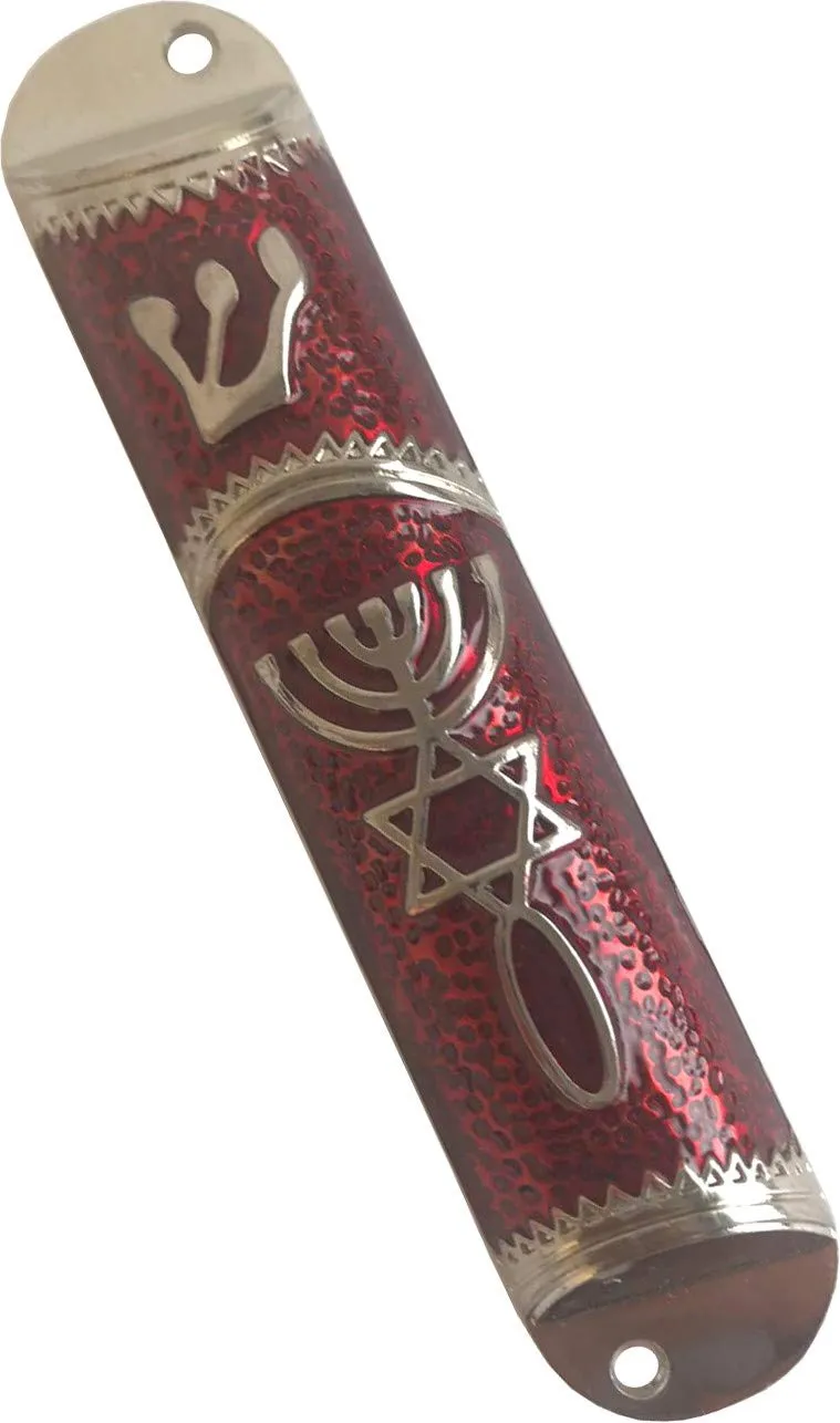 Holy Land Market Messianic Seal Mezuzah case - 4.1 Inch with Scroll Included