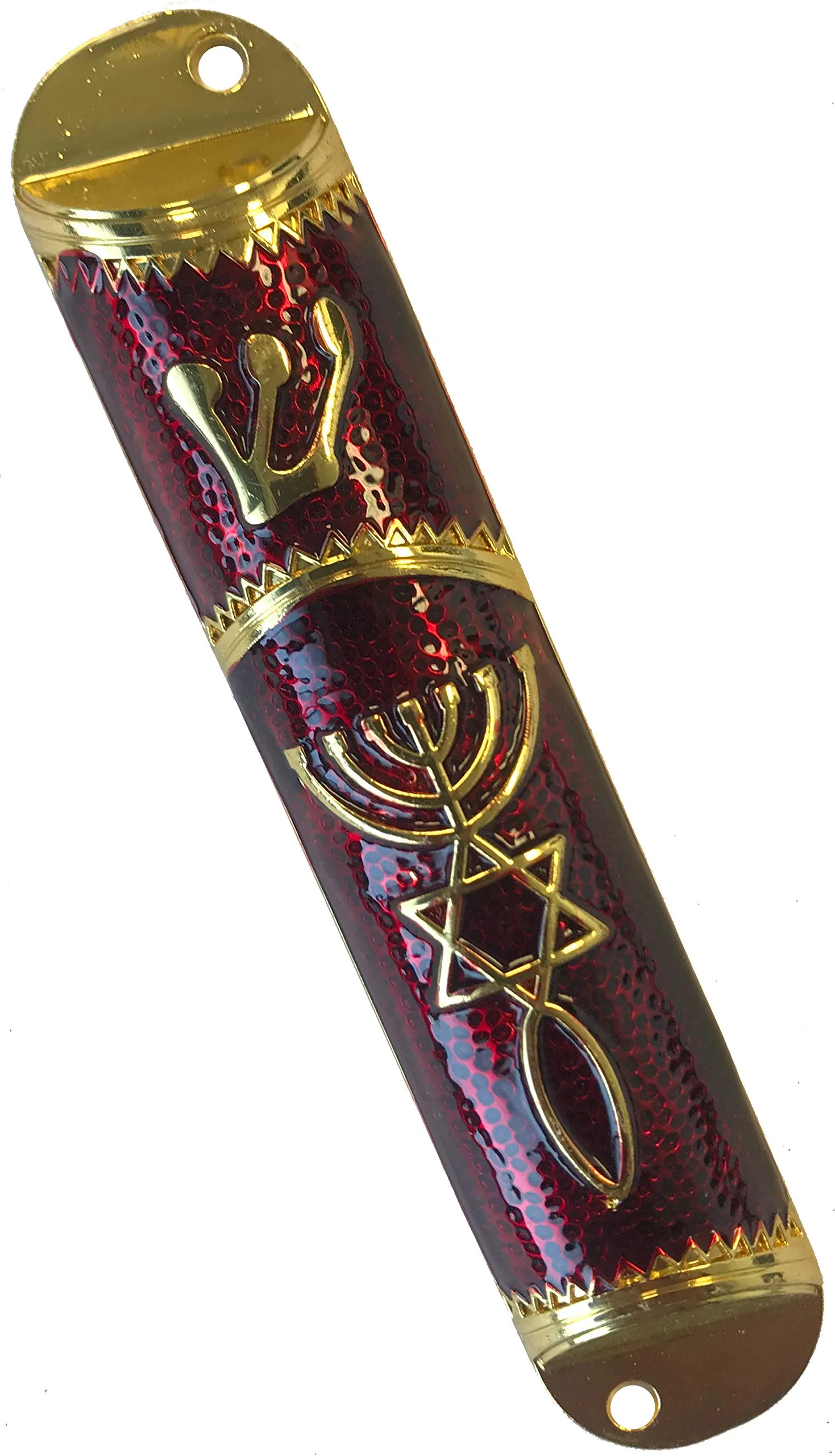 Holy Land Market Messianic Seal Mezuzah case - 4.1 Inch with Scroll Included