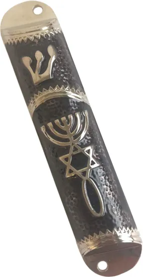 Holy Land Market Messianic Seal Mezuzah case - 4.1 Inch with Scroll Included