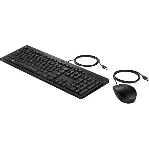 HP 225 Wired Mouse and Keyboard Combo, USB-A, Scroll Wheel, Black - 286J4UT#ABA