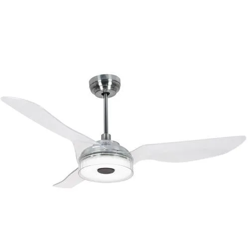 Icebreaker 56" In. Silver/Transclucent 3 Blade Smart Ceiling Fan with Dimmable LED Light Kit Works with Remote Control, Wi-Fi apps and Voice control via Google Assistant/Alexa/Siri (Set of 2)