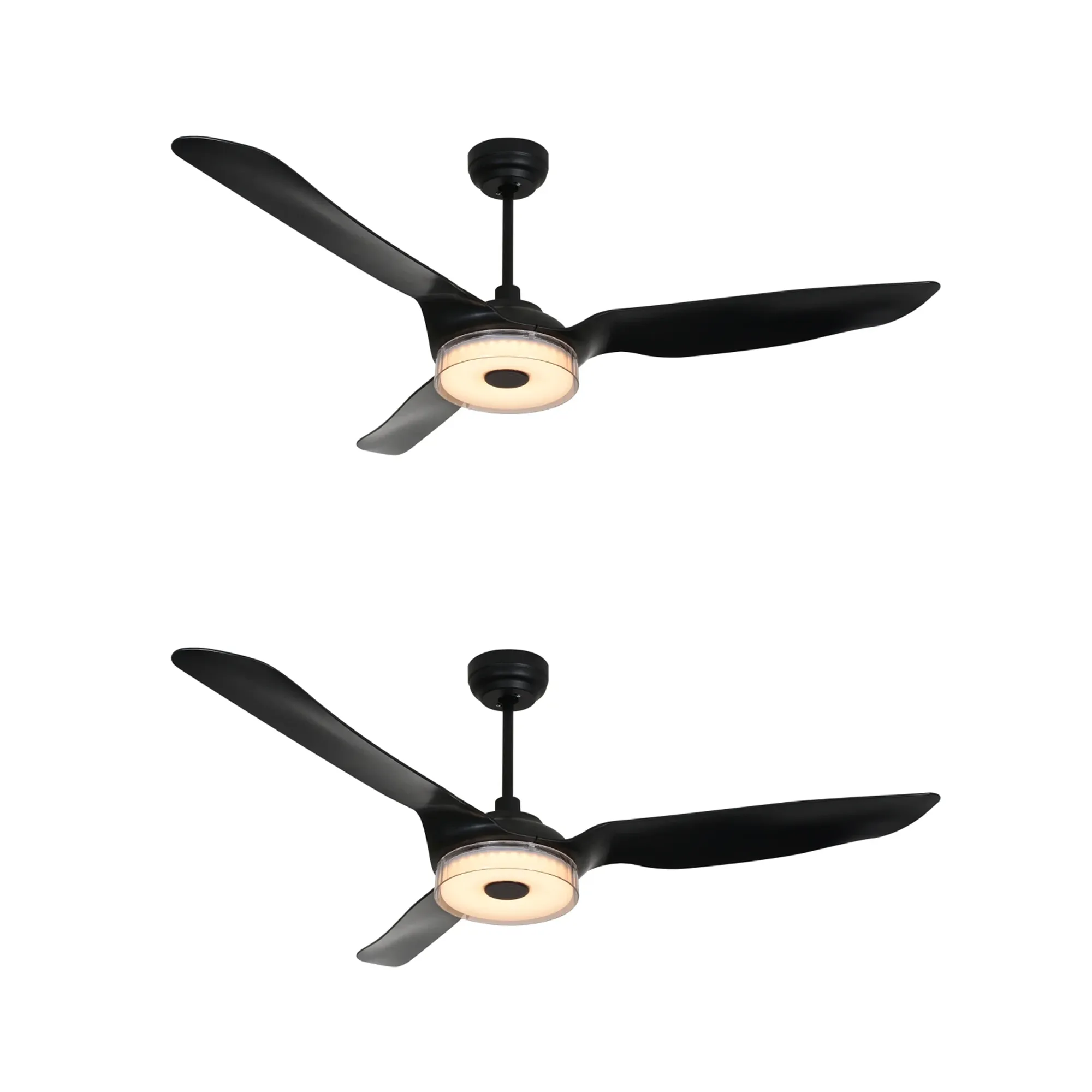 Icebreaker Black 3 Blade Smart Ceiling Fan with Dimmable LED Light Kit Works with Remote Control, Wi-Fi apps and Voice control via Google Assistant/Alexa/Siri