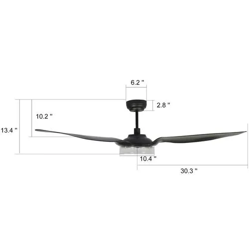 Icebreaker Black 3 Blade Smart Ceiling Fan with Dimmable LED Light Kit Works with Remote Control, Wi-Fi apps and Voice control via Google Assistant/Alexa/Siri