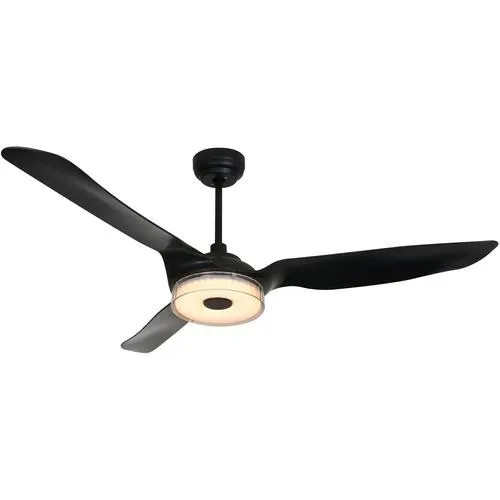 Icebreaker Black 3 Blade Smart Ceiling Fan with Dimmable LED Light Kit Works with Remote Control, Wi-Fi apps and Voice control via Google Assistant/Alexa/Siri