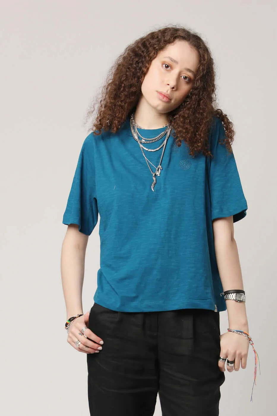 Inga T-Shirt Teal Blue