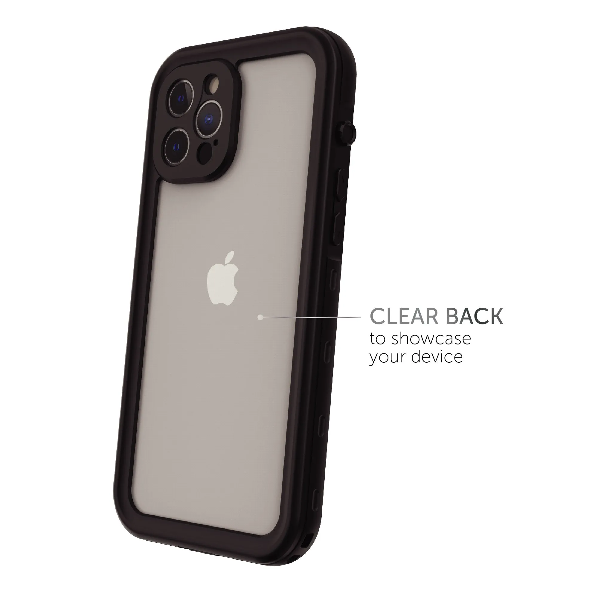 iPhone 12 Pro Max Waterproof Phone Case - Black/Clear