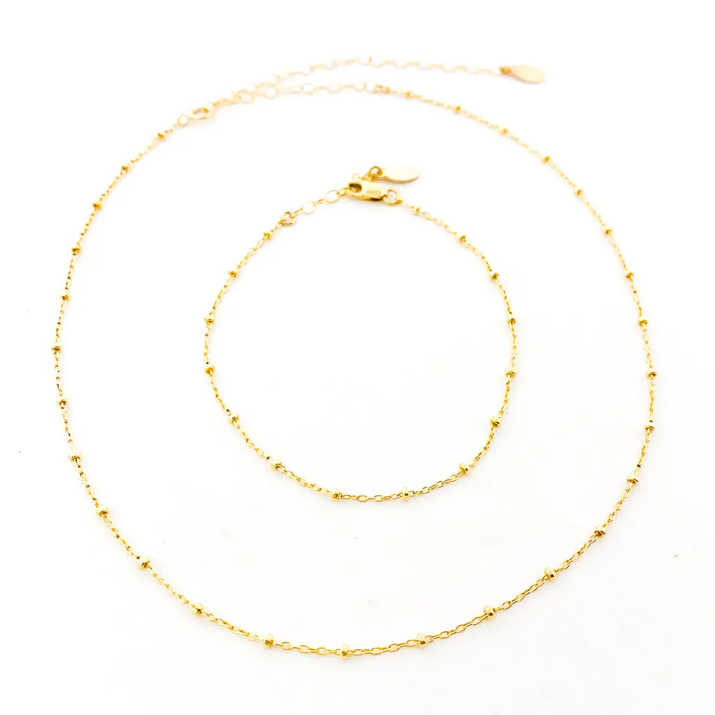 Jenna Satellite Chain Jewelry Set | Gold