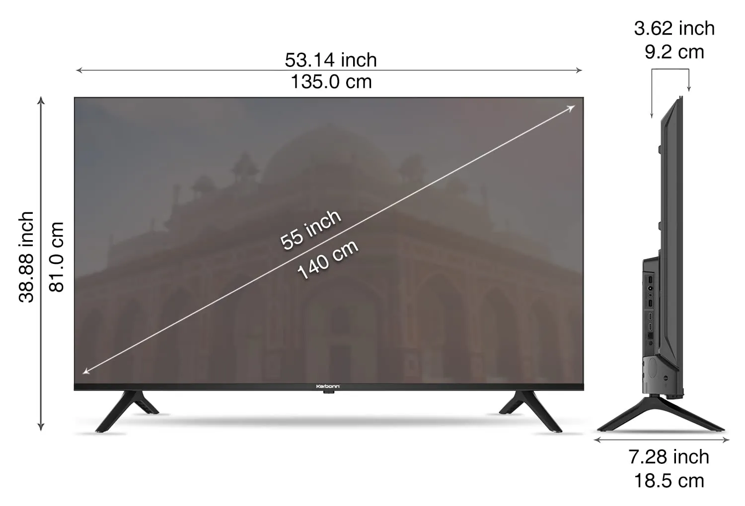 Karbonn 140 cm (55 inches) Karnival Series 4K Ultra HD Smart Android IPS LED TV KJS55ASUHD (Black)