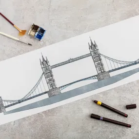 Katherine Jones Tower Bridge Print - Limited & Signed - 36 x 7.5 Inches