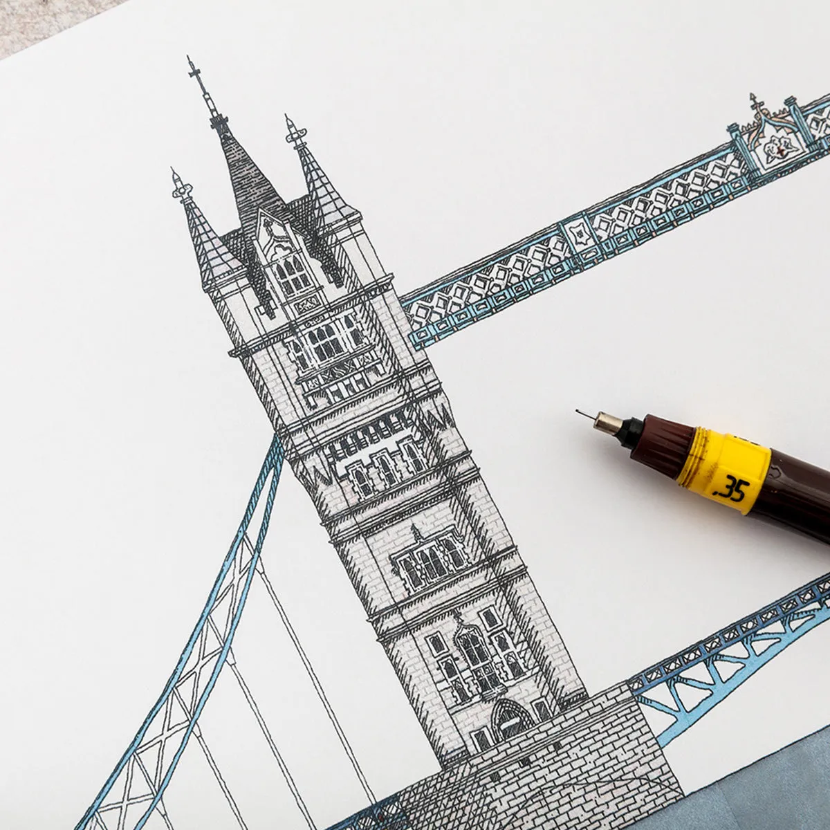 Katherine Jones Tower Bridge Print - Limited & Signed - 36 x 7.5 Inches