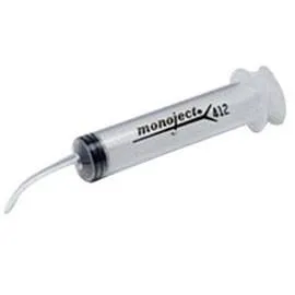 Kendall Healthcare Monoject Irrigation Curved Tip Syringe 12mL Capacity, Sterile, Latex-free - Box of 50