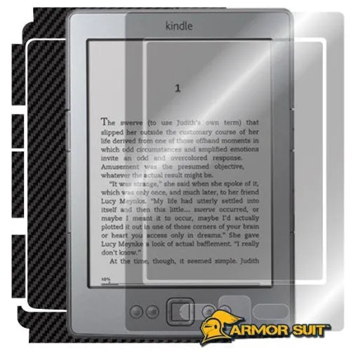 Kindle Wi-Fi 6" E Ink Display Tablet Screen Protector   Black Carbon Fiber Skin Protector