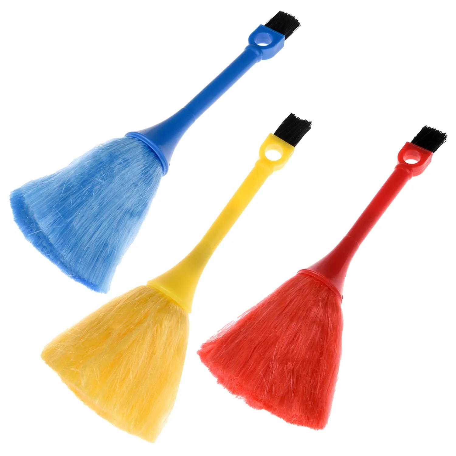 Kuber Industries Computer Brush With Plastic Handle|Computer Keyboard Brush|Kitchen Duster|Laptop Keyboard Brush|Computer Dual Brush|Cleaning Tool For Computer|Pack Of 3|Multicolor