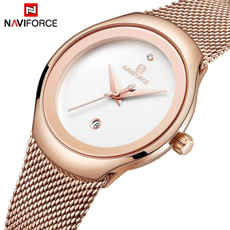 Ladies Fashion Dress Quartz Stainless Steel Waterproof Wristwatch Watch