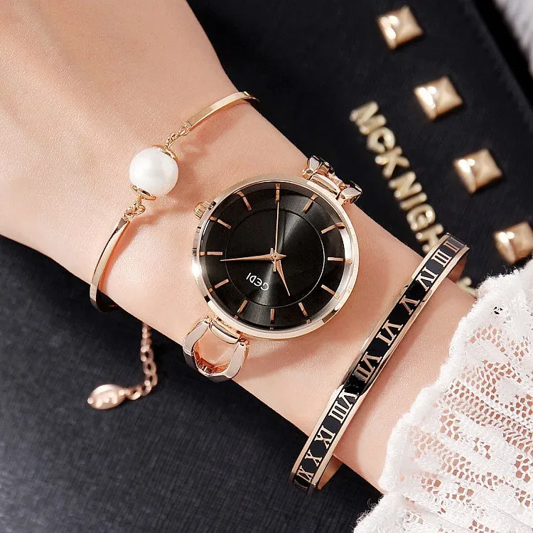 Large Dial 3 Pcs Set Women's Watch