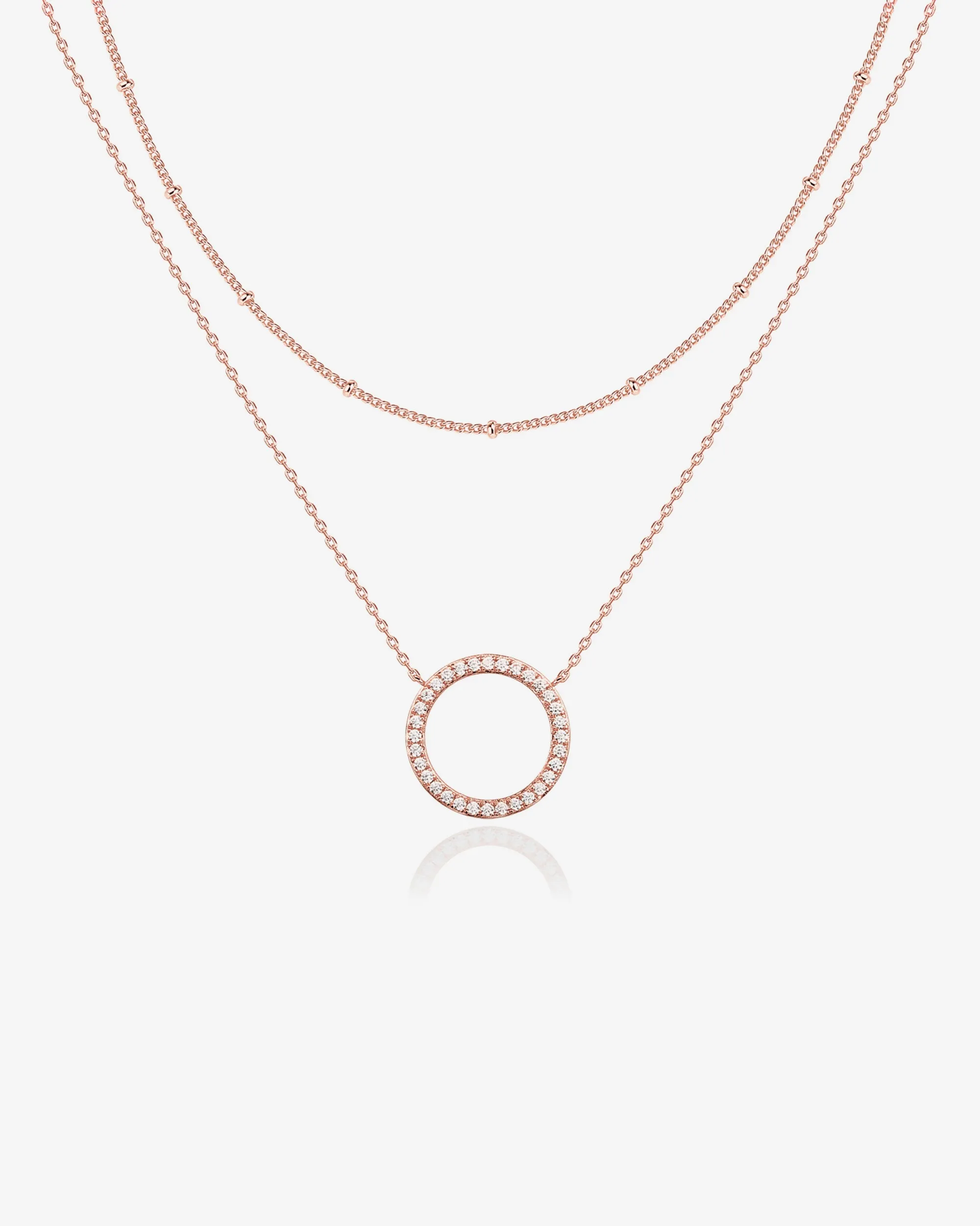 Layered Open Circle Pendant Necklace