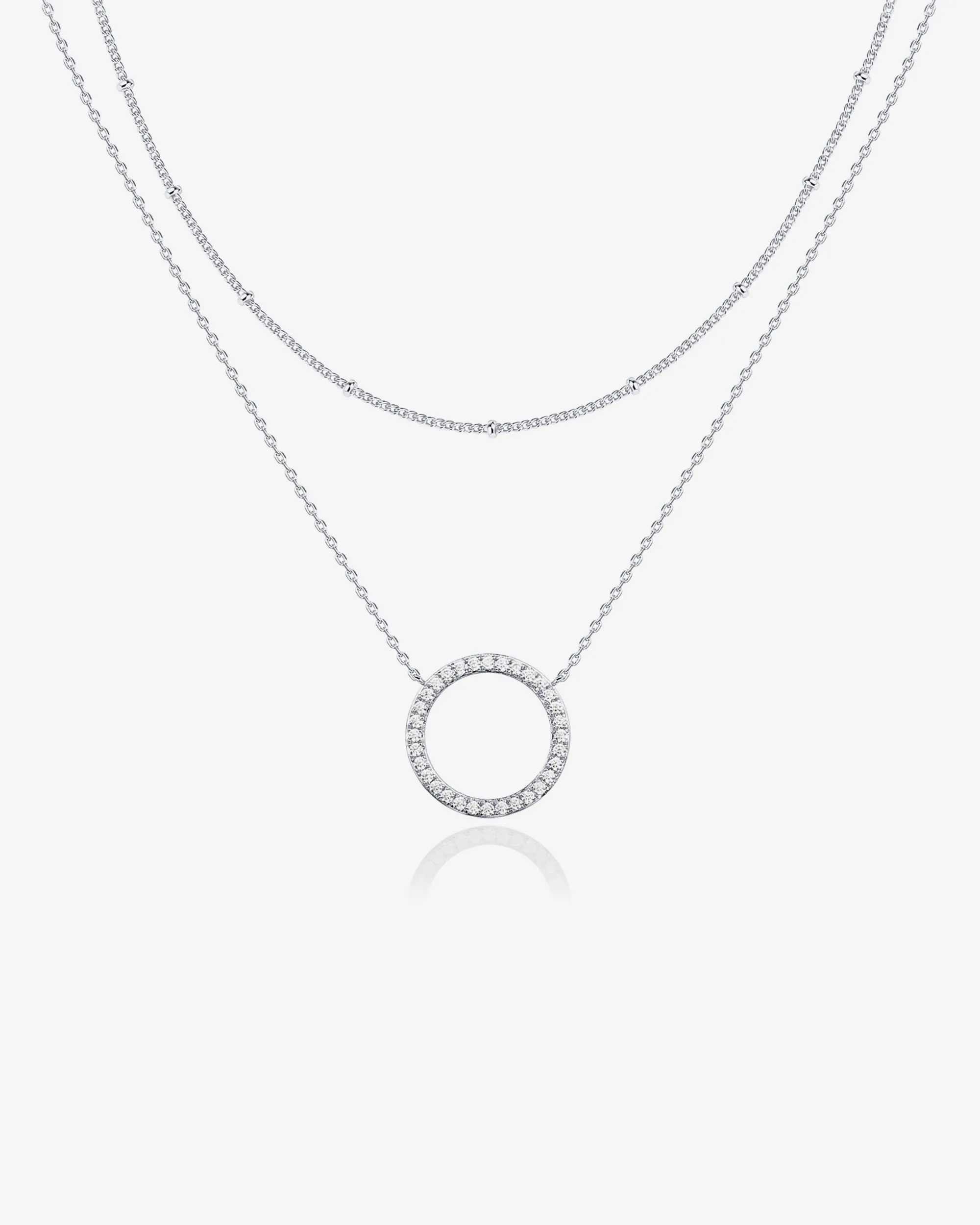 Layered Open Circle Pendant Necklace