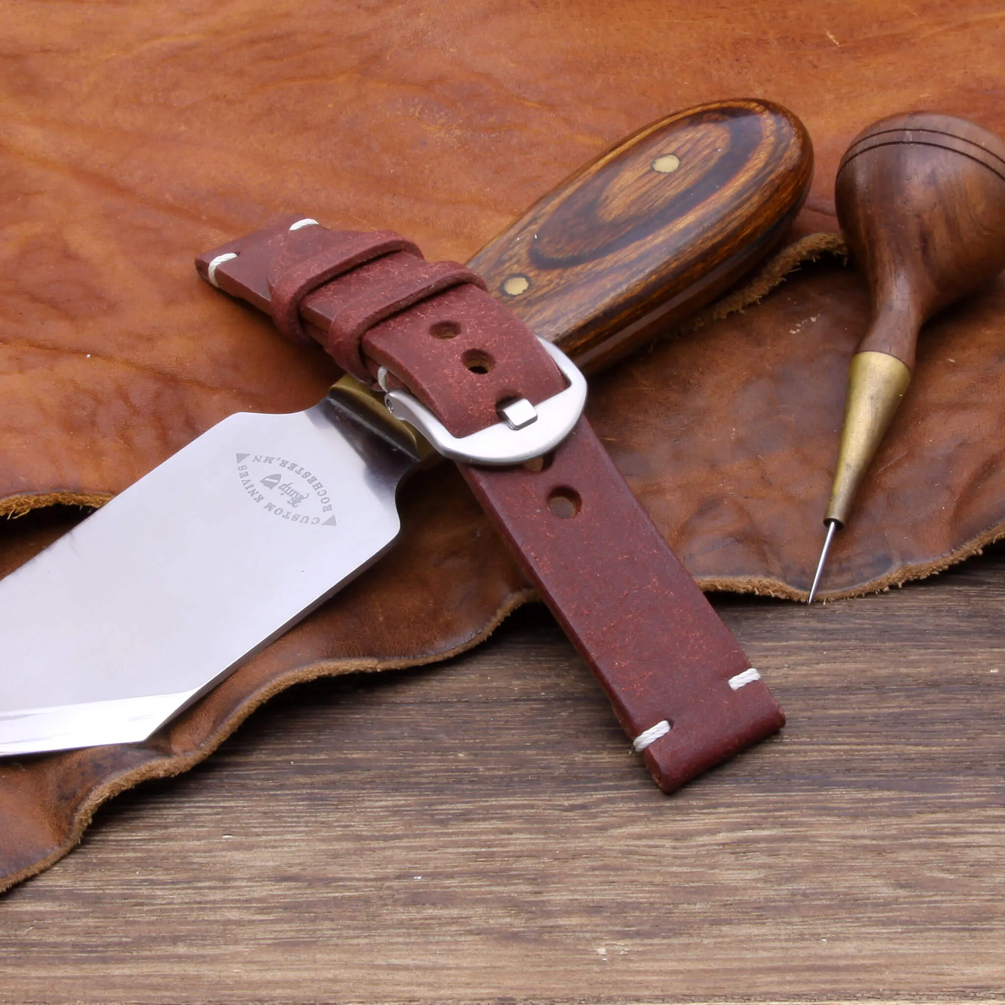 Leather Watch Strap, Pueblo Cocinella | For Apple Watch