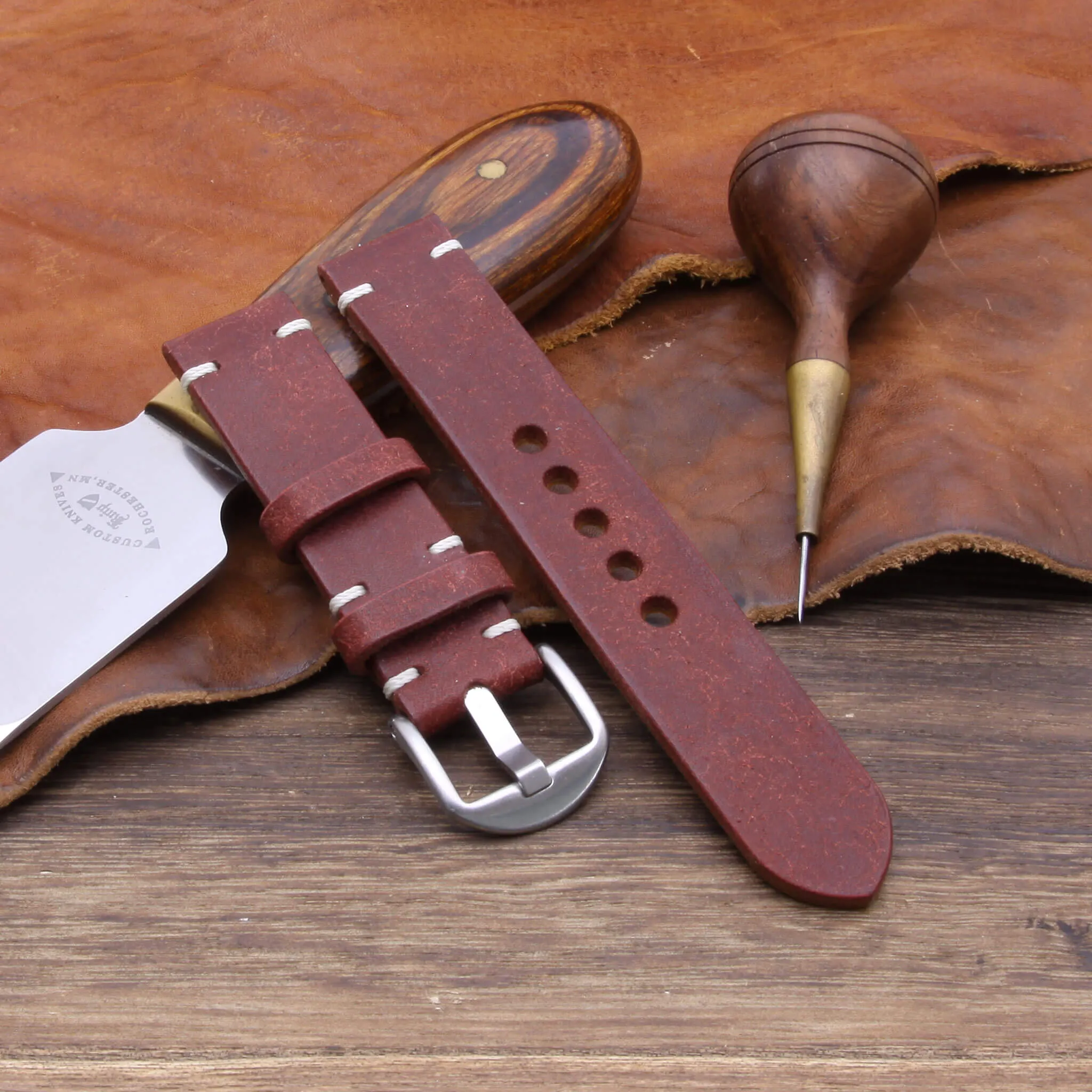 Leather Watch Strap, Pueblo Cocinella | For Apple Watch