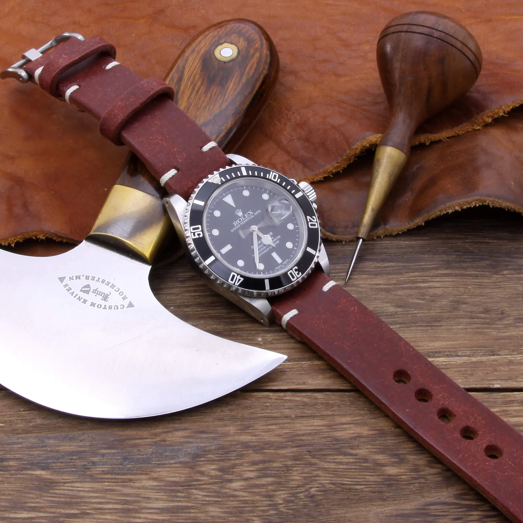 Leather Watch Strap, Pueblo Cocinella | For Apple Watch